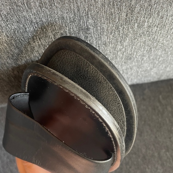 ZARA super minimalistic slides sandals flats black leather EU 40 US 9,5 - Picture 9 of 10